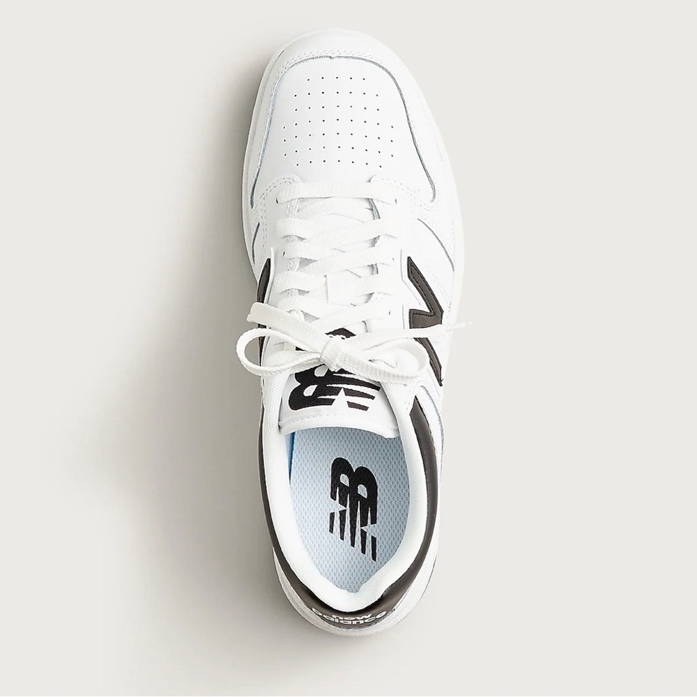 New Balance Men’s White Sneakers with Black Accents - Picture 2 of 7